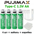 Аккумуляторная литий-ионная батарея PUJIMAX 1.5V AA 4255 mWh (4шт+кабель+коробка)