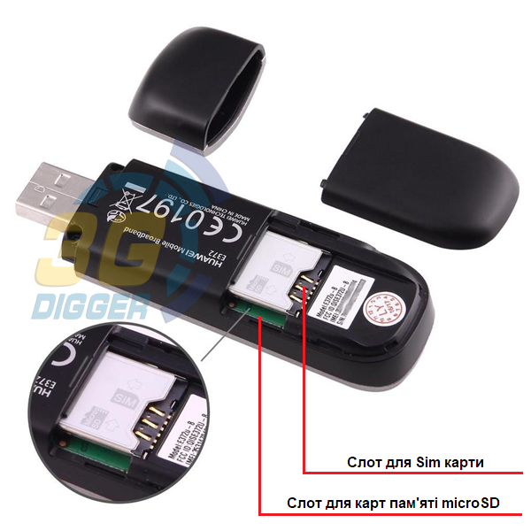 Слот для Sim карти в Huawei E372u-8