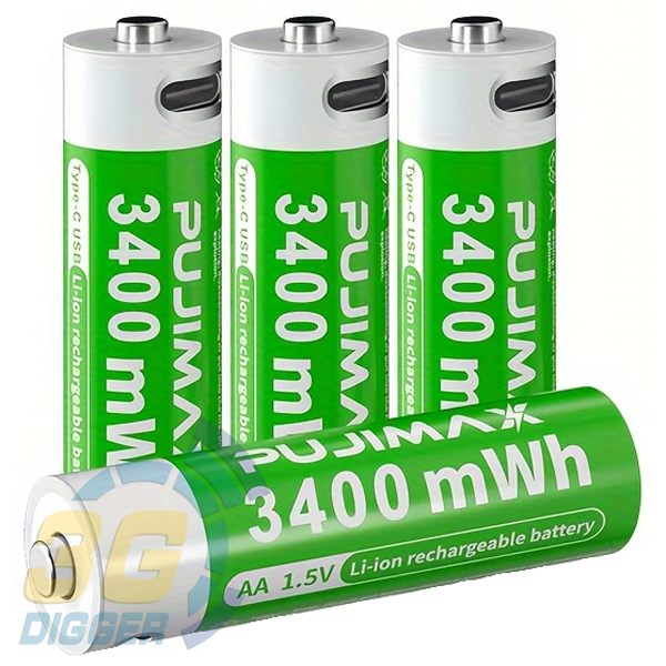 Аккумуляторная литий-ионная батарея PUJIMAX 1.5V AA 3400 mWh