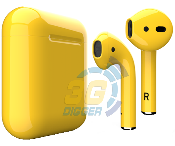 Наушники Apple AirPods Yellow с глянцевым покрытием